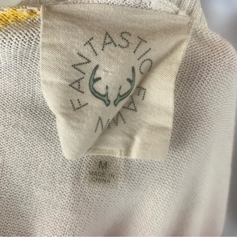Boutique Fantastic Fawn‎ White With Stars Knit Medium Oversized Sweater